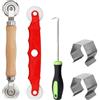 UPUPGO 5 Pezzi Strumento Rotativo Dello Schermo,Set di Strumenti per Schermi,Attrezzo per Rullo Zanzariera con Gancio e 2 Clip,Rullo Della Scanalatura Dello in Nylon per L'installazione di Finestre e Porte