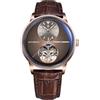 BETTIMER Pagani Design Orologio Meccanico Automatico Uomo Movimento Meccanico a Vista, Cassa 42mm in Acciaio 316L, Cinturino in Pelle PU, Resistente all'Acqua 100m (10ATM), Vetro Zaffiro (Marrone)