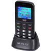 Trevi MAX 20 Telefono per Anziani Tasti Grandi, Display LCD 1.77", Cellulare con Funzione SOS, Ripetizione Vocale dei Numeri, Base di Ricarica, Sveglia, Memorizzare fino a 150 numeri, Nero