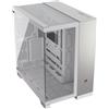 CORSAIR 6500X Mid-Tower ATX Case per PC a Doppia Camera - Vetro Temperato Panoramico - Compatibile con Scheda Madre a Connessione Inversa - Nessuna Ventola Inclusa - Bianco/Alluminio Grigio Satinato