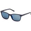 Timberland TB9243 Occhiali da Sole Uomo, Occhiali da Sole Casual Leggeri, Forma Lente Quadrata, Lenti Polarizzate Fumo, Blu Opaco