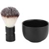 BORDSTRACT Set Pennelli Da Barba, 2 Pezzi Ciotola Da Barba In Acciaio Inossidabile Per Capelli Di Tasso Barba Kit Pennello Da Barba Pennello Di Tasso per Gli Uomini Marito Papà(Set da 2 pezzi)