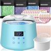 CITHOT Scaldacera Professionale, Cera Brasiliana Kit con Riscaldamento del Timer, Fornello di Siliconico Depilazione Barattolo Con Termostato e Cera Spatole
