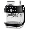 Smeg Macchina da caffè Espresso Manuale con macinacaffè integrato 50's Style Nero LUCIDO GARANZIA ITALIA