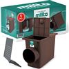 Millto™ Pozzetto per Pluviale 110 mm | Scarico Laterale Filtro per Tubo di Acqua Piovana Scatola Grondaia Cassetta Pioggia Polipropilene