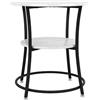 Vicco Tavolino da salotto Quebec, Marmo bianco, 50 x 50 cm con ripiano