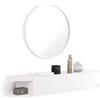 Mobili Fiver, Consolle Sospesa Olivia con 2 cassetti, Bianco Frassino, Nobilitato, Consolle moderna corridoio, Made in Italy