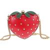 minkissy 1 pz Fragola Borsa a Tracolla Ragazze Borsa A Tracolla Sacchetto Di Latte Fragola Portafoglio Novità Portafogli Per Le Donne Borsa A Tracolla Per Bambini Carino Portafoglio Mini Miss Corea