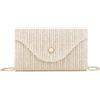 Syrads Paglia Borsa a Tracolla Per Le Donne per Matrimonio Borsa Pochette,Beige