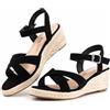 Hitmars Sandali Donna Zeppa Estivi Espadrillas Plateau Platform Zeppa e Tacco Lacci Fibbia Cinturino Scarpe Espadrillas Moda Classiche NN3 Nero 36 EU