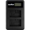 Norifon NP-FW50 Doppio Canale LCD USB Caricatore per Sony Alpha 6000,5000 | Compatibile con Sony Alpha 5100, ILCE-6000, ILCE-7, NEX-5T, NEX-6, NEX-5R, NEX-7, NEX-5, NEX-3, NEX-C3, SLT-A37