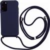 Ququcheng Cover Compatible con Samsung Galaxy S20,Cellulare Girocollo Custodia con Cordino TPU corda Silicone Case Bumper per Samsung Galaxy S20 Custodia-Blu