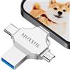MUXXUE Senza Necessità di App-MUXXUE 4 in 1 Memoria Esterna iphone，Chiavetta USB per iphone 256GB,Chiavetta per iphone, i-pad, PC, Tablet e Smartphone Android