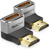deleyCON 2 Pezzi Adattatore HDMI Connettore di Accoppiamento 8K@60Hz / 4K@120Hz UHD 7680x4320 Alluminio HDMI 2.1 ARC HDR10+ Dolby Vision VRR ALLM 48Gbps 90° Angolato Grigio Nero
