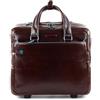 PIQUADRO Cartella trolley 2 ruote in pelle - Bagagli- Borsa a tracolla Unisex - Adulto, Mogano, Talla única - BV4729B2/MO