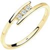 DIAMORE Elli DIAMONDS Anello Donne di Fidanzamento Trio con Diamante (0,04 ct.) in Oro Giallo 375