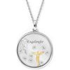 Engelsrufer Necklace glass lens wing angel | 8 W S circ., 50 cm, Argento sterling, Zirconia cubica