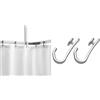Sealskin Easy Roll Set Del Binario Per Tenda Da Doccia, Acciaio Inox, Alluminio, Opaco & Easy Roll 12 Ganci Per Tenda Della Doccia, Materiale Plastico, 2,3 X 5,2 X 1 Cm