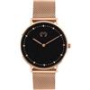 MARLION JEWELS Orologio da donna. Orologi da donna con quadrante sottile, cassa nera minimalista, finitura sofisticata e elegante. Orologio bracciale originale con macchinari al quarzo di alta qualità.