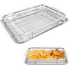 OUGPIU Teglia da Forno con Rastrelliera in Acciaio Inox,15.43x11.54x2.17Teglia Vassoio Rettangolare per Raffreddare gli Alimenti,per Cuocere Pollo Croccante,Pane,Biscotti,Patatine Fritte e Anelli di Cipolla
