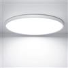 OUILA Plafoniera a LED piatta, rotonda, diametro 30 cm, lampada da soffitto a LED, 24 W, 6500 K, 2600 lm, IP44, impermeabile, per bagno, cucina, bagno, camera da letto, corridoio, cantina