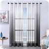 MRTREES Tende per Interni Trasparenti in Voile Sfumate Verticale con Occhielli Tenda Leggera Elegante per Camera da Letto per Finestra e Soggiorno Moderne 2 Pannelli 140x240 CM Nero