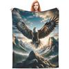 VODRM Coperta con aquila, regalo per bambini, donne e uomini, morbida, calda, leggera, accogliente, con aquile volanti americane, coperta per letto, soggiorno, divano, decorazione di compleanno, 152,4 x
