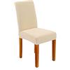 Surwin Coprisedie con Schienale 2/4/6/8 Pezzi Elasticizzato, Antimacchia Moderno Seduta Copertura della Sedia, per Cucina Sala da Pranzo Hotel Banchetto Festa Decor (Bianco,4 Pezzi)