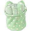 HOME ZEN HOUSEHOLD LINEN set 4 lavette asciugamani bagno 30x30 da bagno per neonato viso con cestino (bimbo verde)