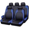 WatSKY 9Pcs Pelle Auto Set coprisedili, per Peugeot 207 207CC 207 SW 206 206CC 206 SW 208 307 308 2008 3008 Traspirante Antiscivolo Impermeabile Confortevole 5-Posti Protezioni Interno Accessori