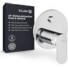 KLUDI - X1 Rubinetto doccia da incasso con limitatore di acqua calda, miscelatore per 2 consumatori, commutazione dell'acqua premendo un pulsante, cromato, accessori necessari KLUDI Slimbox (Art