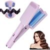 SKIKHN Ferro Arricciacapelli 32MM,Piastra Onde per Capelli a Forma di U,Piastras Capelli Onde 4 Temperature Regolabil,Piastra Ondes larghe,Riscaldamento Rapido Piastra Beach Waves,Antiscottature,Viola