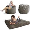 MAXYOYO - Poltrona a sacco, poltrona convertibile che si trasforma da poltrona in letto; grande divano con morbido rivestimento in microfibra, perfetta per il salotto o per giocare, grigio antracite,