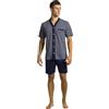 bip bip Pigiama Uomo Cotone Corto Aperto Davanti, Maglia Cardigan, Art. 3113, Colori Grigio e Blu (IT, Testo, S, Regular, Regular, Summer Blu)