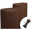jarolift Canniccio PVC Frangivista Recinzione Balcone frangivento, Arella Paravista Giardino, Balcone, Terrazza, 200 x 400 cm, Marrone incl. 50 Fascette Fermacavi Marrone