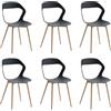 DEYARNA HOME Set di 6 Sedie da Pranzo in Plastica con Gambe in Metallo, Sedie Laterali Senza Braccioli per Sala da Pranzo, Cucina, Sala di Ricevimento, Soggiorno (Nero/Gambe in Tronco)