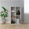 Gecheer Libreria/Credenza, Librerie Moderne Armadio Porta CD Scaffale Porta CD, Mobili Scaffale da Terra, Libreria per Soggiorno, Camera da Letto, Ufficio Bianco Lucido 50x25x80 cm in Truciolato