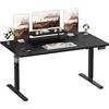 TRIUMPHKEY Scrivania Regolabile in Altezza Ripiani per Monitor,140x 60cm Scrivania Elettrica con 2 Memorie,Scrivania da Ufficio e Casa,Standing Desk,Nero