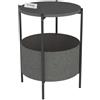 PraTiKo Life Tavolino Tondo da Salotto Cestino Porta Riviste Antracite 60X43 H60