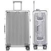 Aoliwei Valigia Bagaglio a Mano con coque in alluminio 100% puro. Valigia Trolley con 4 Ruote Doppie Girevoli e Lucchetto TSA Integrato(S,Argento)
