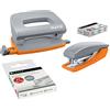 Leitz Urban Chic 55996088 - Mini cucitrice e perforatrice in set, fino a 10 fogli, con graffette, colore: grigio, 1 set + 2000 graffette extra (nuove)