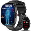 YYKY Smartwatch Donna Uomo,2.01ECG+HRV/Rispondi/Effettua una chiamata 𝐆𝐥𝐢𝐜𝐞𝐦𝐢𝐚 Orologio 2025 con meteo Frequenza cardiaca Stress emotivo SPO2 di pressione sanguigna Sonno fitness sportivo Nero
