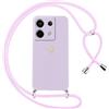 Oelrstfe Cover per Xiaomi Redmi Note 13 Pro 5G (Non per 4G)/Poco X6 5G con Cordino,Custodia Silicone Morbido Sottile con Motivo Cuore e Collana Laccio Tracolla,Antiurto Antigraffio Case,Viola