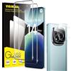 Viojrlra 2+2 Vetro Temperato per Xiaomi Redmi Note 14 Pro+ / Note 14 Pro Plus 5G + Pellicola Prottetiva Fotocamera, Anti Graffio, Durezza 9H,Ultra Resistente,Trasparente,Senza Bolle,Protezione Schermo