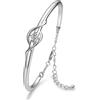 Praelinos Bracciale donna, gioiello placcato in oro bianco e oro rosa 18 carati, elegante bracciale da donna, regalo per lei, per il compleanno, l'anniversario o San Valentino