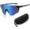 Sunshinestar Occhiali veloci arancioni, occhiali sportivi da uomo e donna, protezione UV400, antivento e anti-appannamento, occhiali da bicicletta per ciclismo, mountain bike, bici da corsa, sci