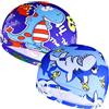 SIOPPKIK 2 Pezzi Cuffie da Nuoto per Bambini Cuffie da Nuoto di Cartoon Cuffia da Bagno in Poliestere Elastico Cuffia da Bagno Impermeabile per Ragazzi di Et?tra 1 e 8 Anni (Blu)