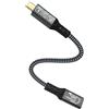 CAKOBLE Prolunga USB C 0.25M, Prolunga USB C Maschio Femmina prolunga usb 3.2, Supporta 20 Gpbs Sync 240 W 4K@60Hz di Ricarica per iPhone 16/15 Pro Max, MacBook Air/Pro, Pad, Galaxy S24/S23