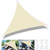 FAMKEEP Tenda a Vela Triangolare 3x3x3m,Impermeabile Vela Ombreggiante,Anti UV e Antipioggia,Tenda a Vela Giardino Tendalino per Balcone Terrazza Campeggio Portare Corda,Color Crema
