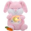 Edencomer Peluche che respira - pupazzo che respira con simulazione di respirazione, musica e luce notturna, coniglio che respira per accompagnare i bambini a dormire